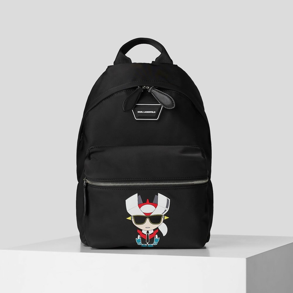 Black Women\'s Karl Lagerfeld K/Heroes Nylon Backpacks | TH927TFKO