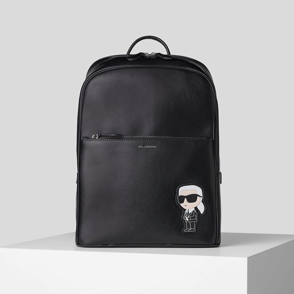 Black Women\'s Karl Lagerfeld K/Ikonik 2.0 Leather Backpacks | TH015CSLT