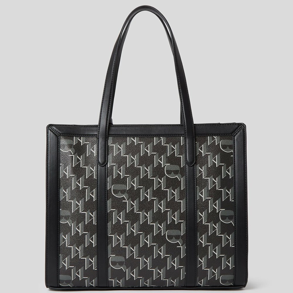 Black Women's Karl Lagerfeld K/Ikonik 2.0 Monogram Coated Canvas Tote Bags | TH035FUKX