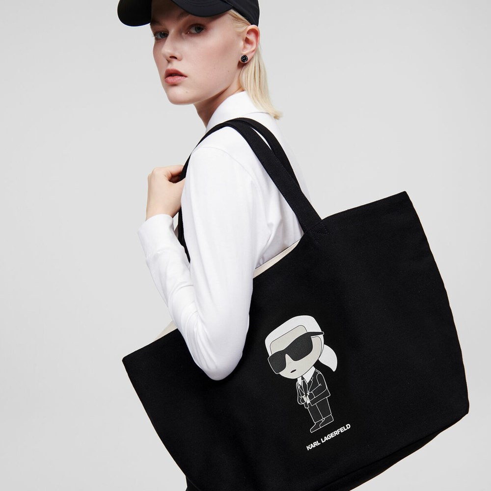 Black Women's Karl Lagerfeld K/Ikonik 2.0 Karl Shopper Tote Bags | TH780NZOU