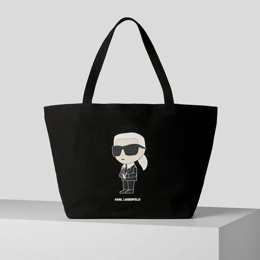 Black Women\'s Karl Lagerfeld K/Ikonik 2.0 Karl Shopper Tote Bags | TH780NZOU