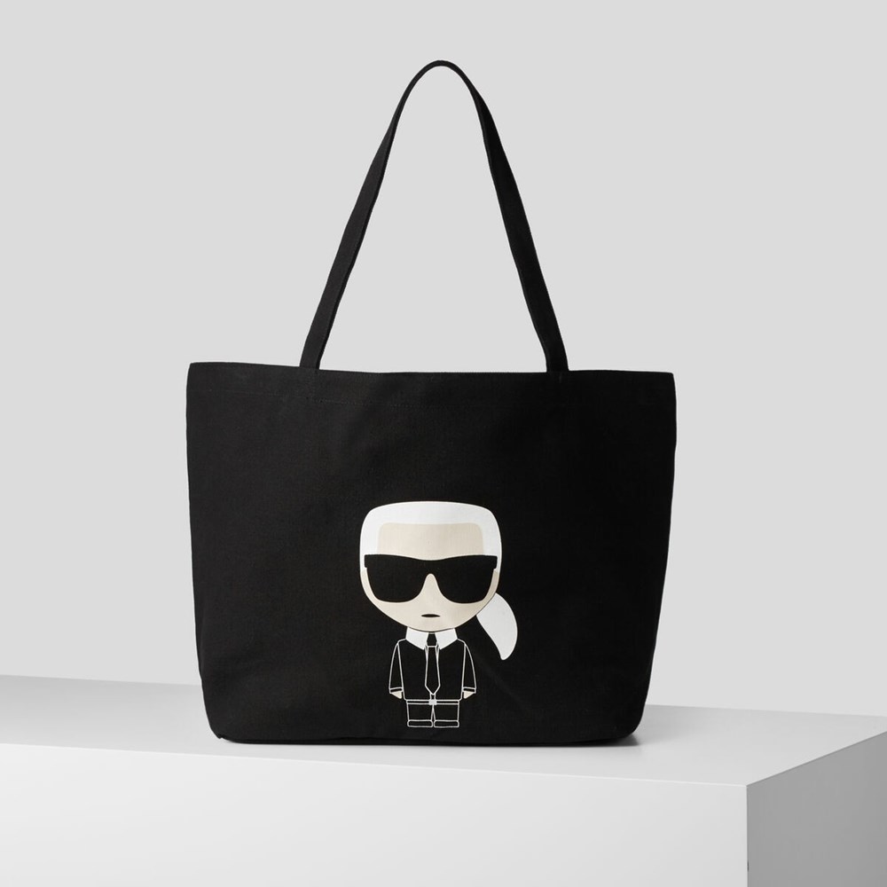 Black Women\'s Karl Lagerfeld K/Ikonik Karl Tote Bags | TH248WKRU