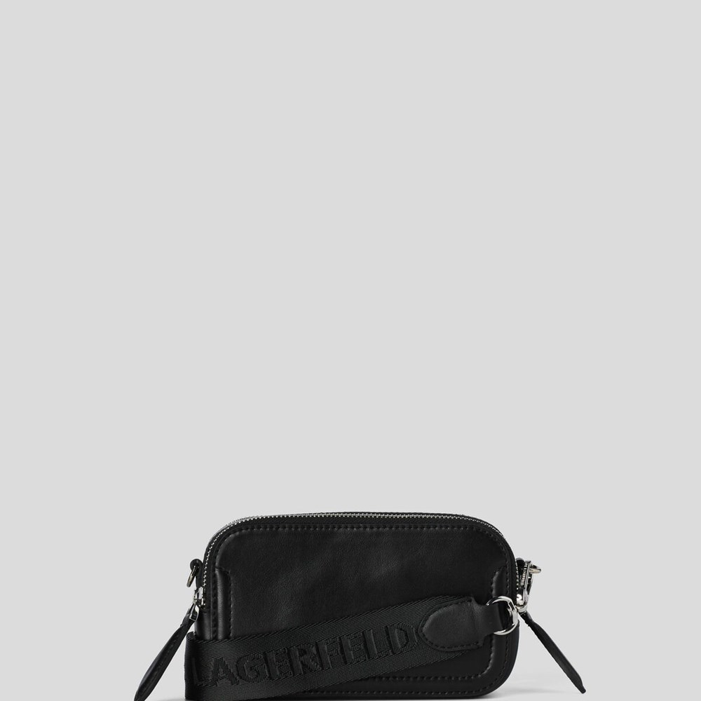 Black Women's Karl Lagerfeld K/Ikonik Leather Camera Bag | TH023PACR