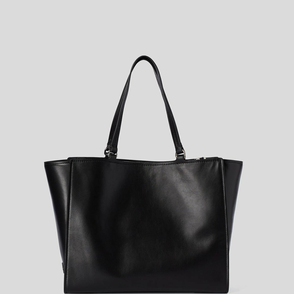 Black Women's Karl Lagerfeld K/Ikonik Leather Tote Bags | TH498HIYS