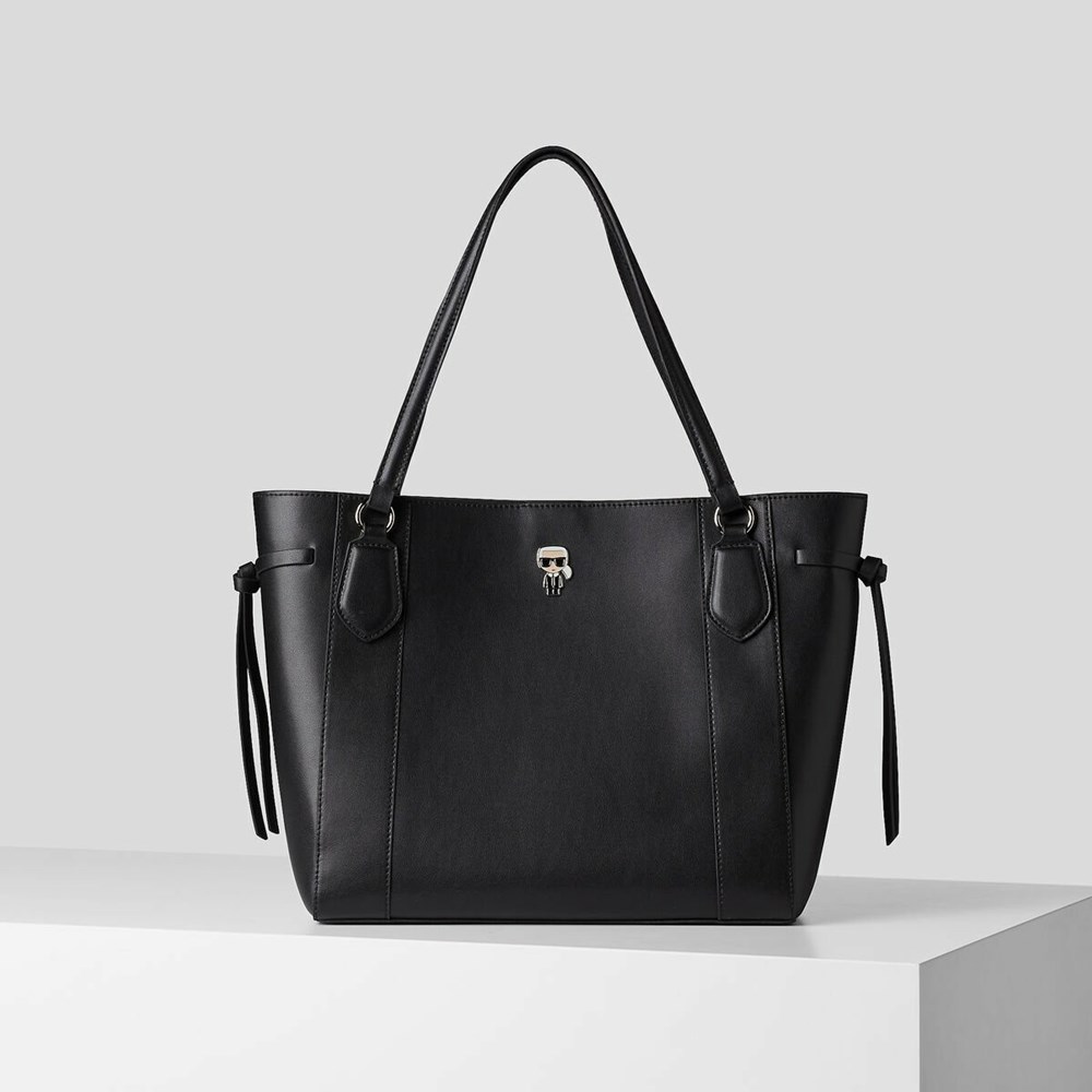 Black Women\'s Karl Lagerfeld K/Ikonik Leather Tote Bags | TH590ZUTK