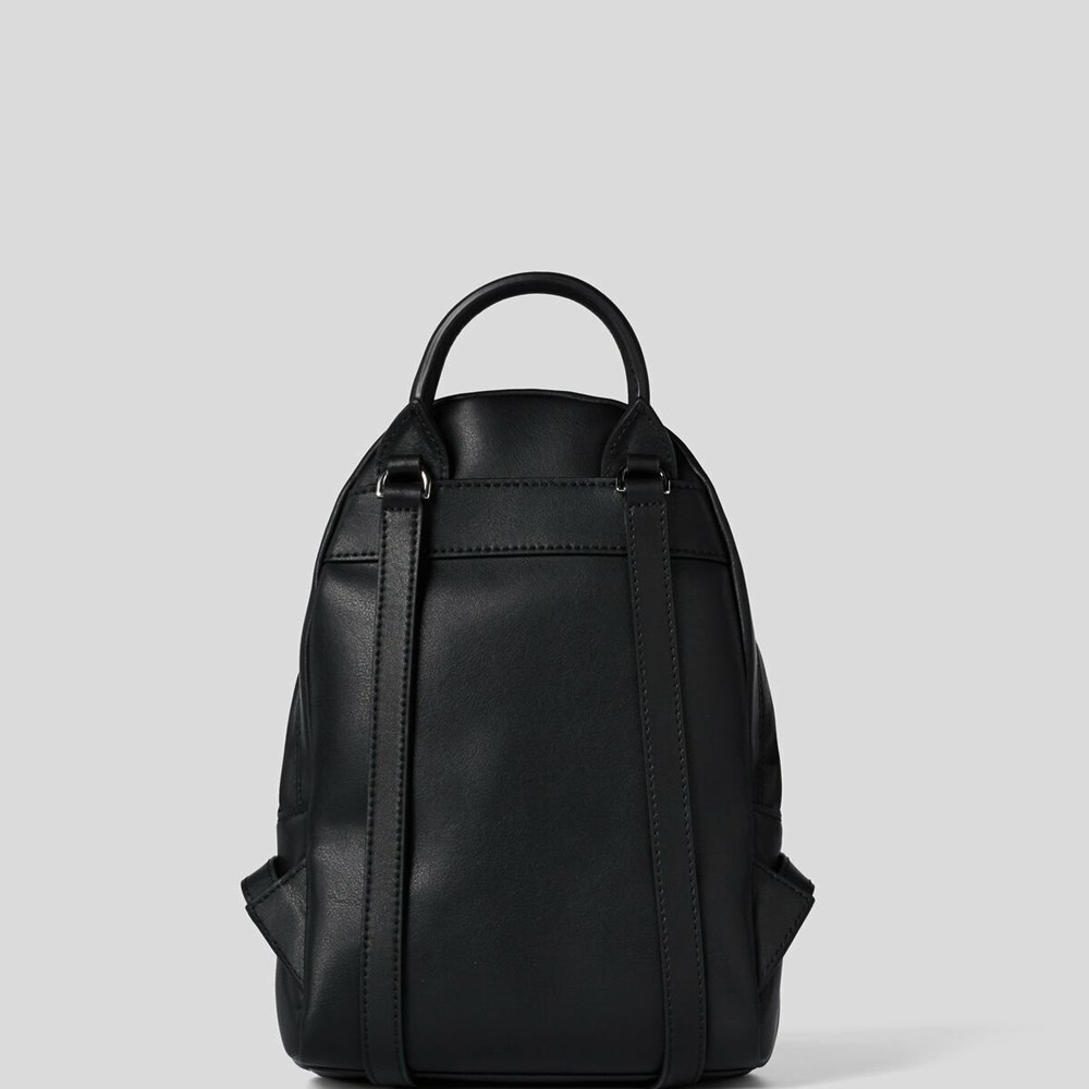 Black Women's Karl Lagerfeld K/Ikonik Metal Pin Backpacks | TH913ODRK