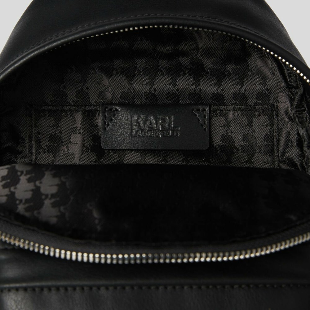 Black Women's Karl Lagerfeld K/Ikonik Metal Pin Backpacks | TH913ODRK