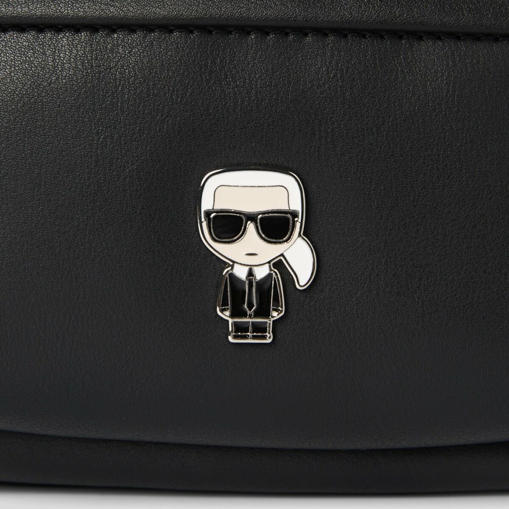 Black Women's Karl Lagerfeld K/Ikonik Metal Pin Backpacks | TH913ODRK