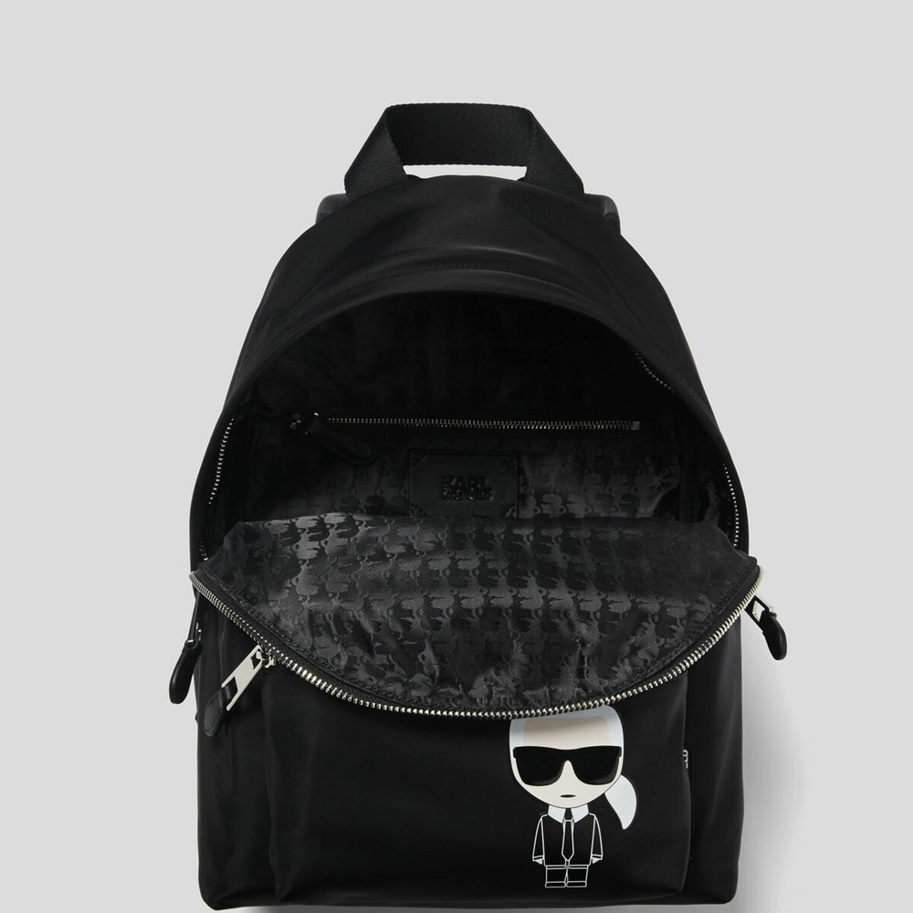 Black Women's Karl Lagerfeld K/Ikonik Nylon Backpacks | TH613YPWE