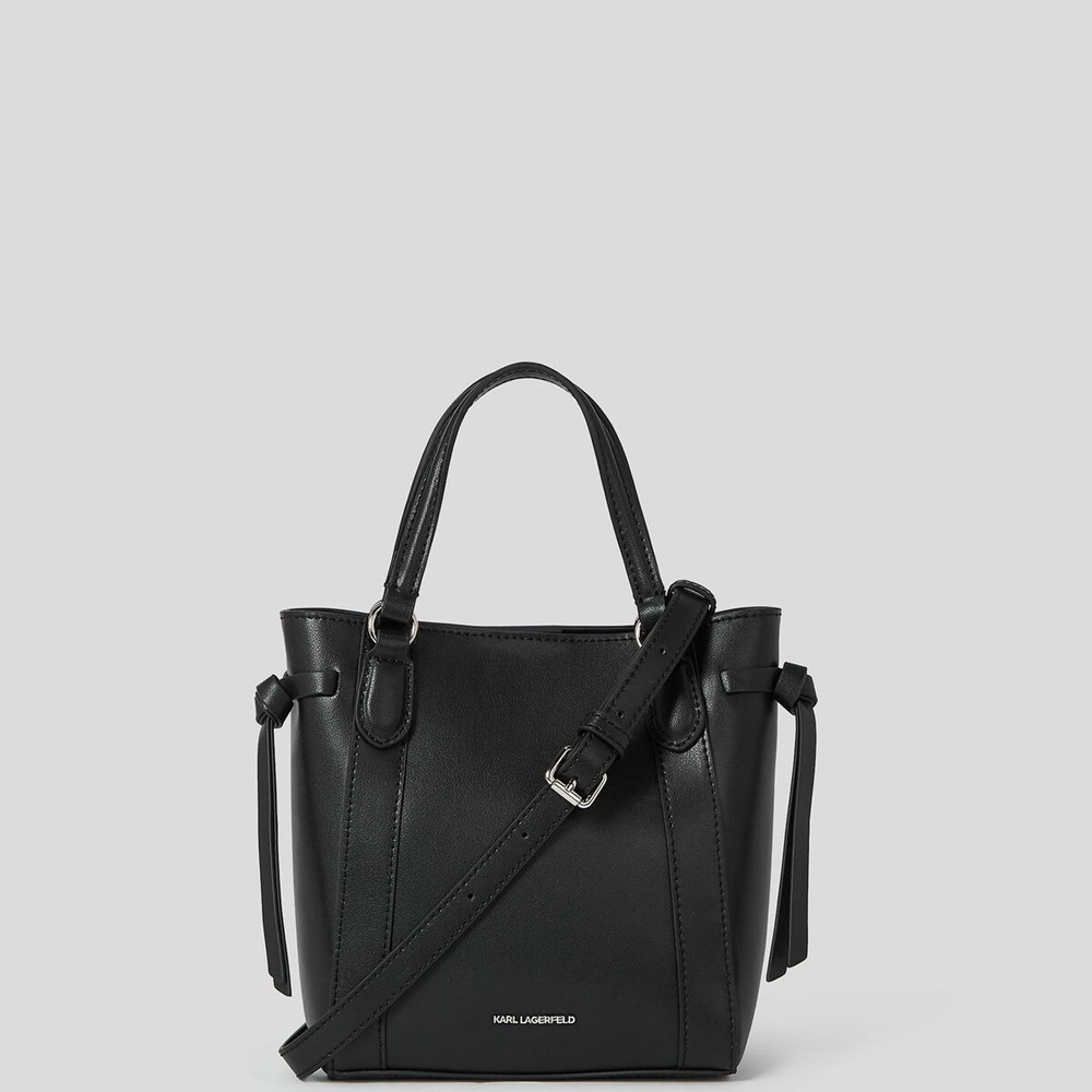 Black Women's Karl Lagerfeld K/Ikonik Small Leather Tote Bags | TH231DSKO