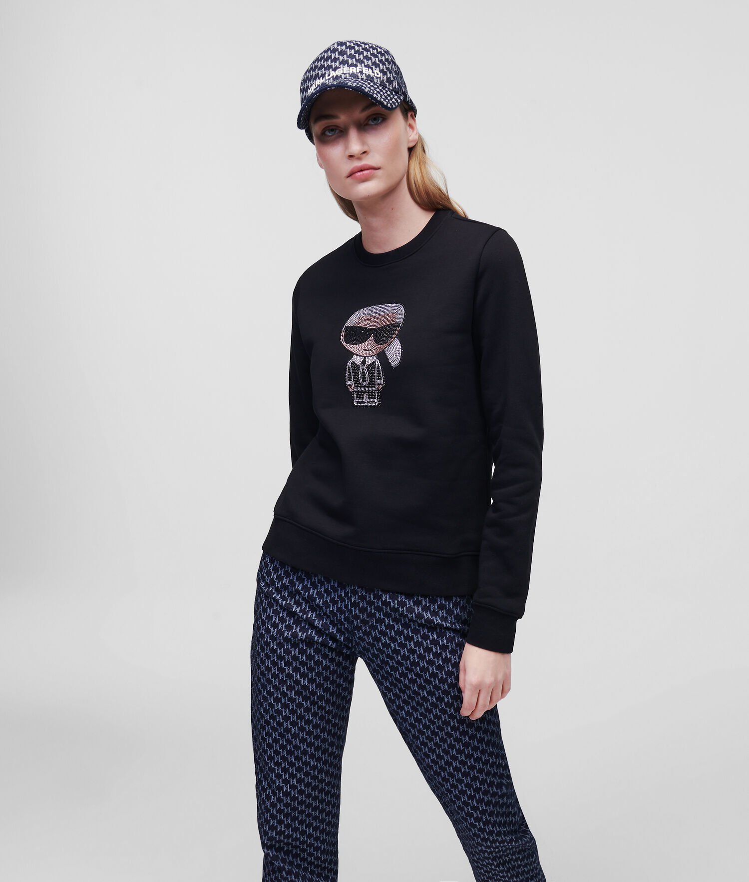 Black Women\'s Karl Lagerfeld K/Ikonik Sparkle Sweatshirts | TH532KWVZ