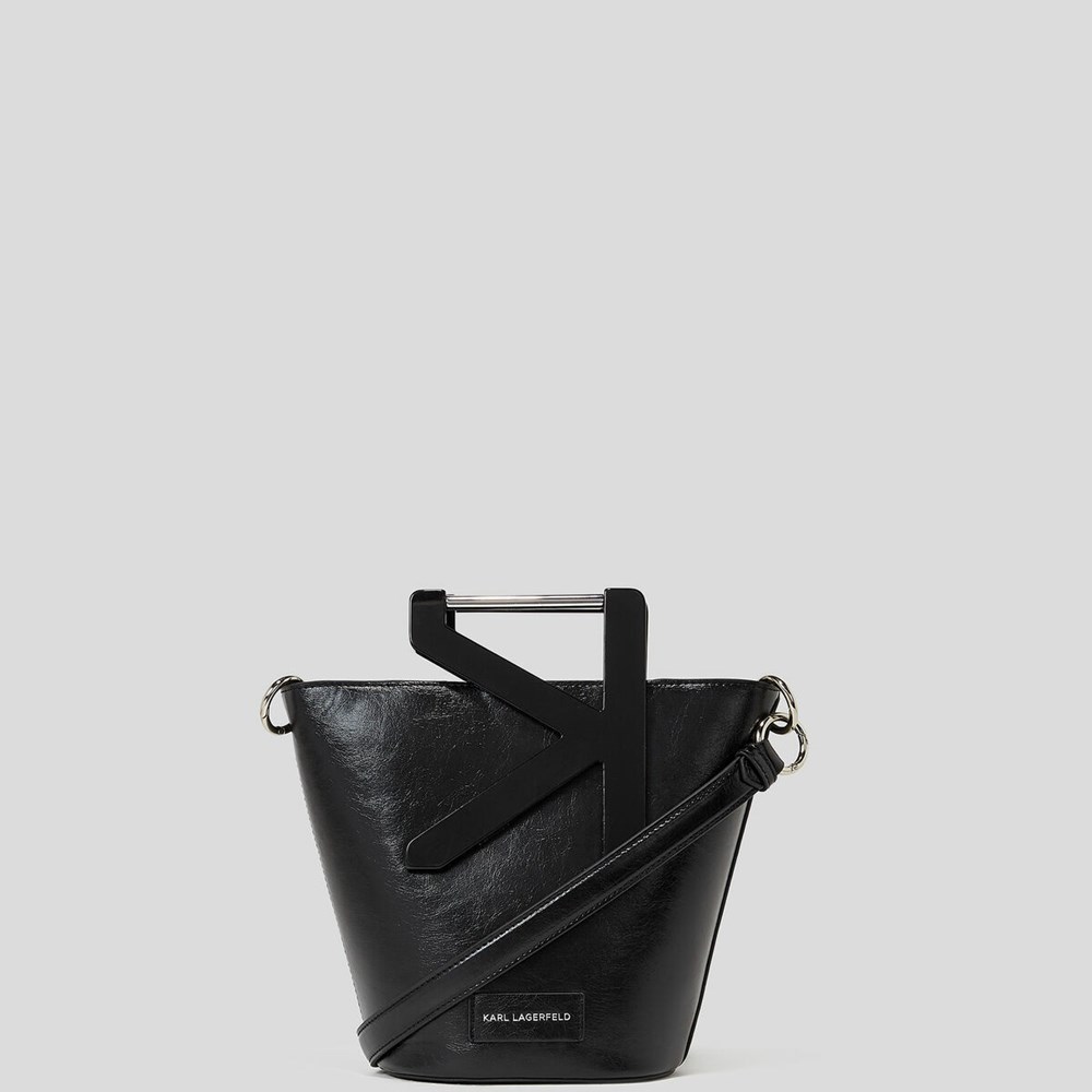 Black Women's Karl Lagerfeld K/Karl Handle Bucket Bag | TH741QKLE