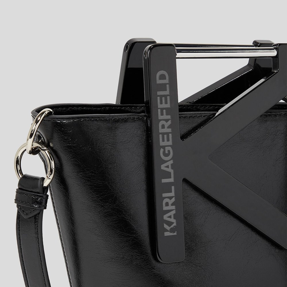 Black Women's Karl Lagerfeld K/Karl Handle Bucket Bag | TH741QKLE