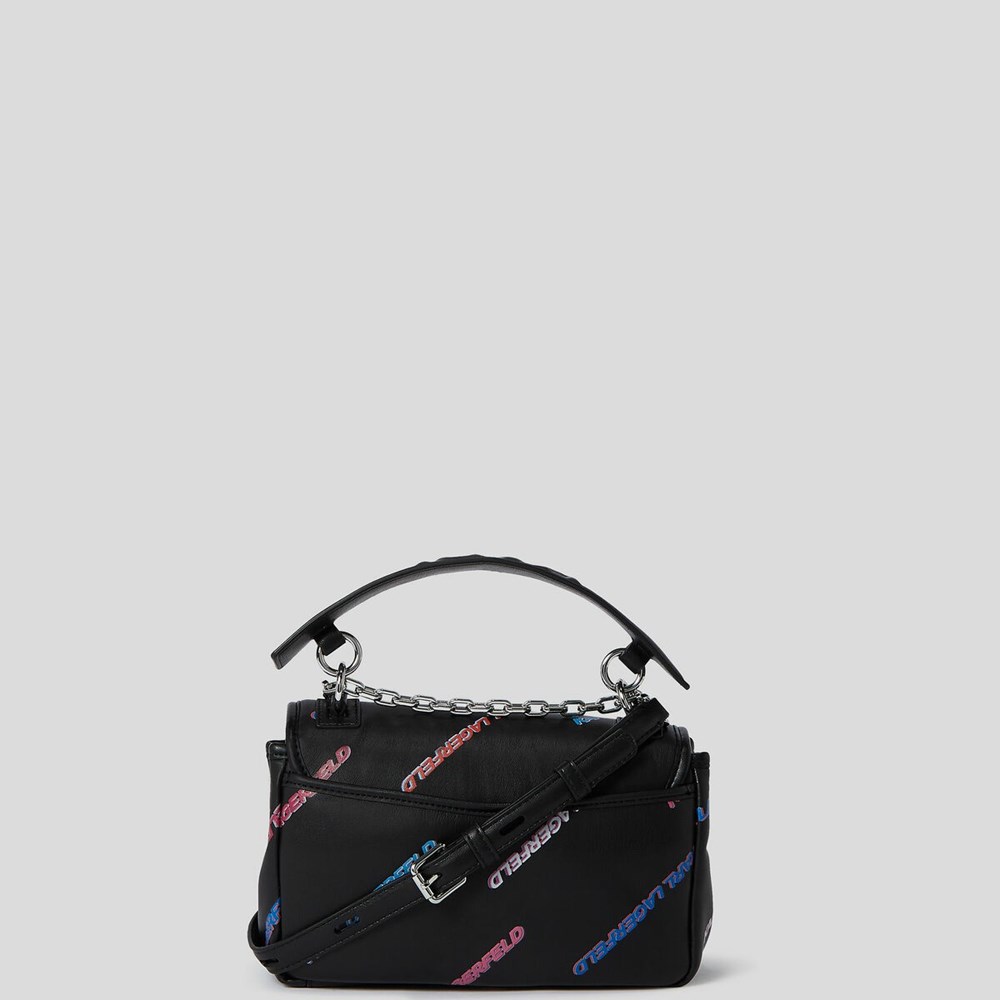 Black Women's Karl Lagerfeld K/Karl Seven Soft Future Logo Shoulder Bags | TH194DBAE