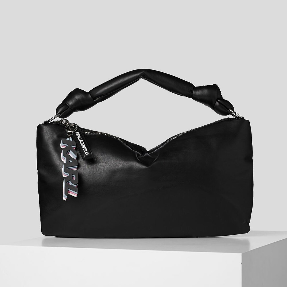 Black Women\'s Karl Lagerfeld K/Knotted Shoulder Bags | TH756NWJZ