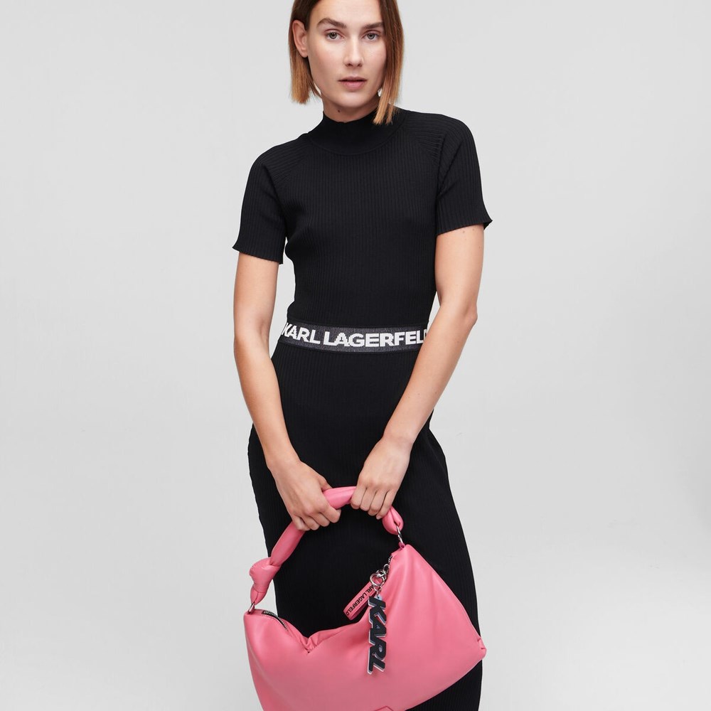 Black Women's Karl Lagerfeld K/Knotted Shoulder Bags | TH768SKAZ