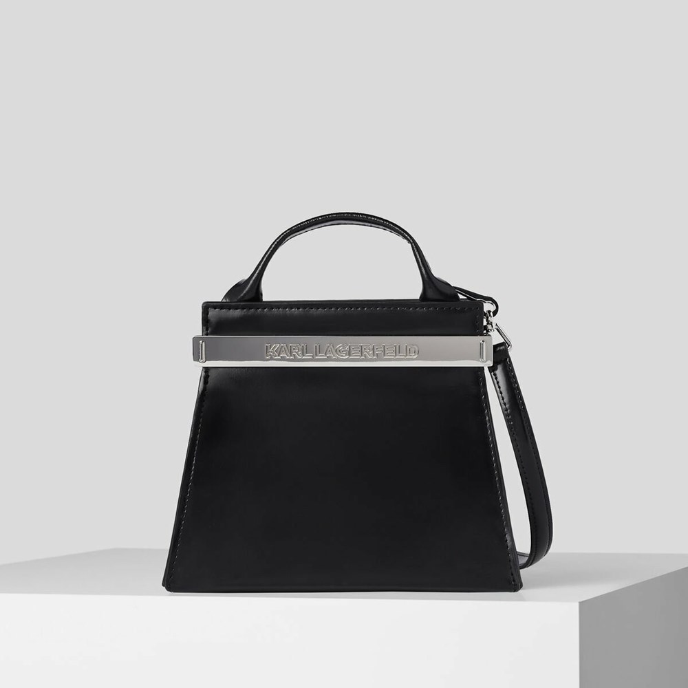 Black Women\'s Karl Lagerfeld K/Kross Archive Recycled Leather Small Handbags | TH462WRLH