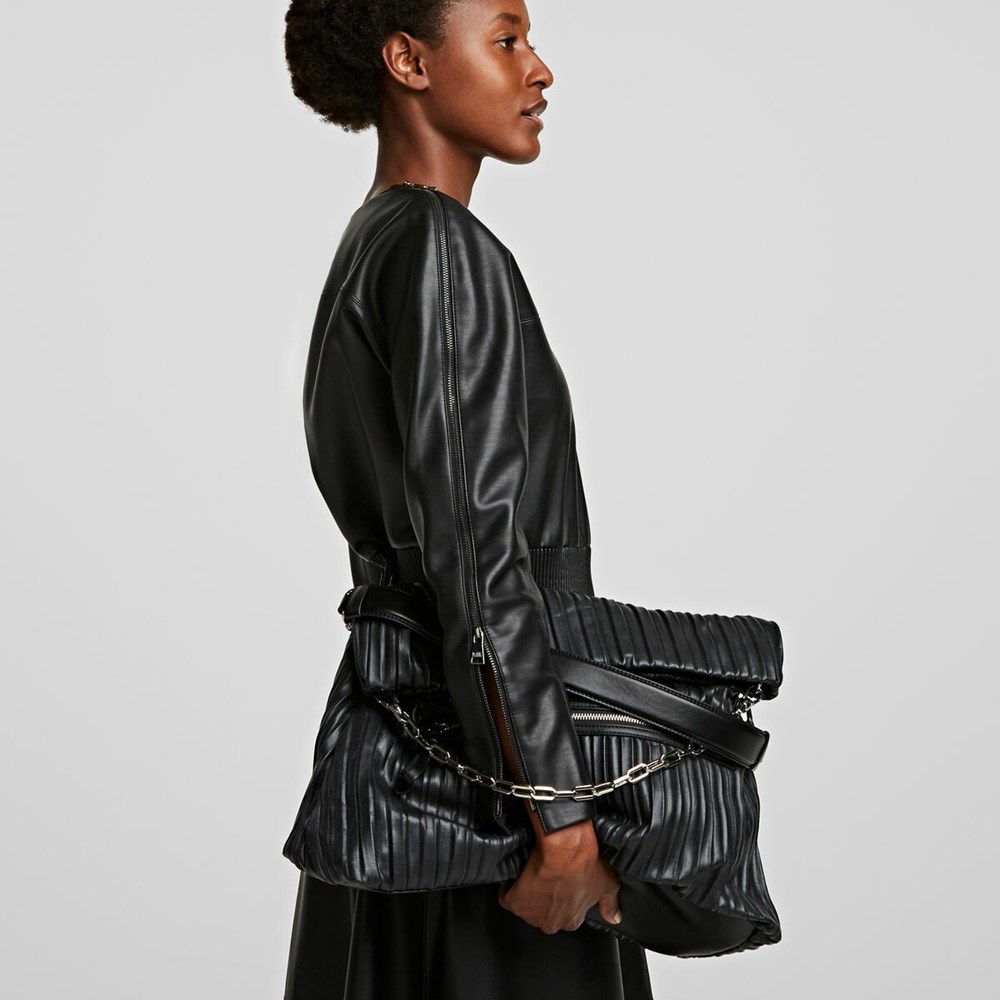 Black Women's Karl Lagerfeld K/Kushion Folded Tote Bags | TH320NREP