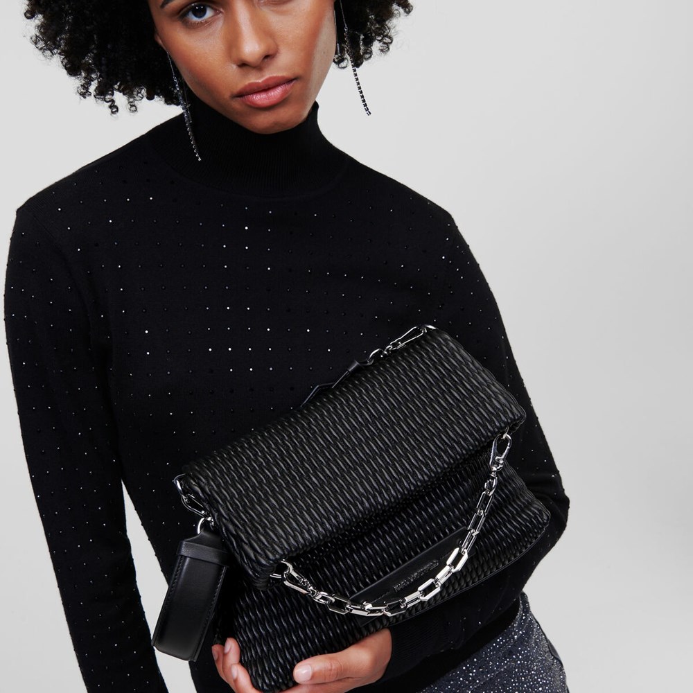 Black Women's Karl Lagerfeld K/Kushion Quilted Folded Tote Bags | TH265AETX