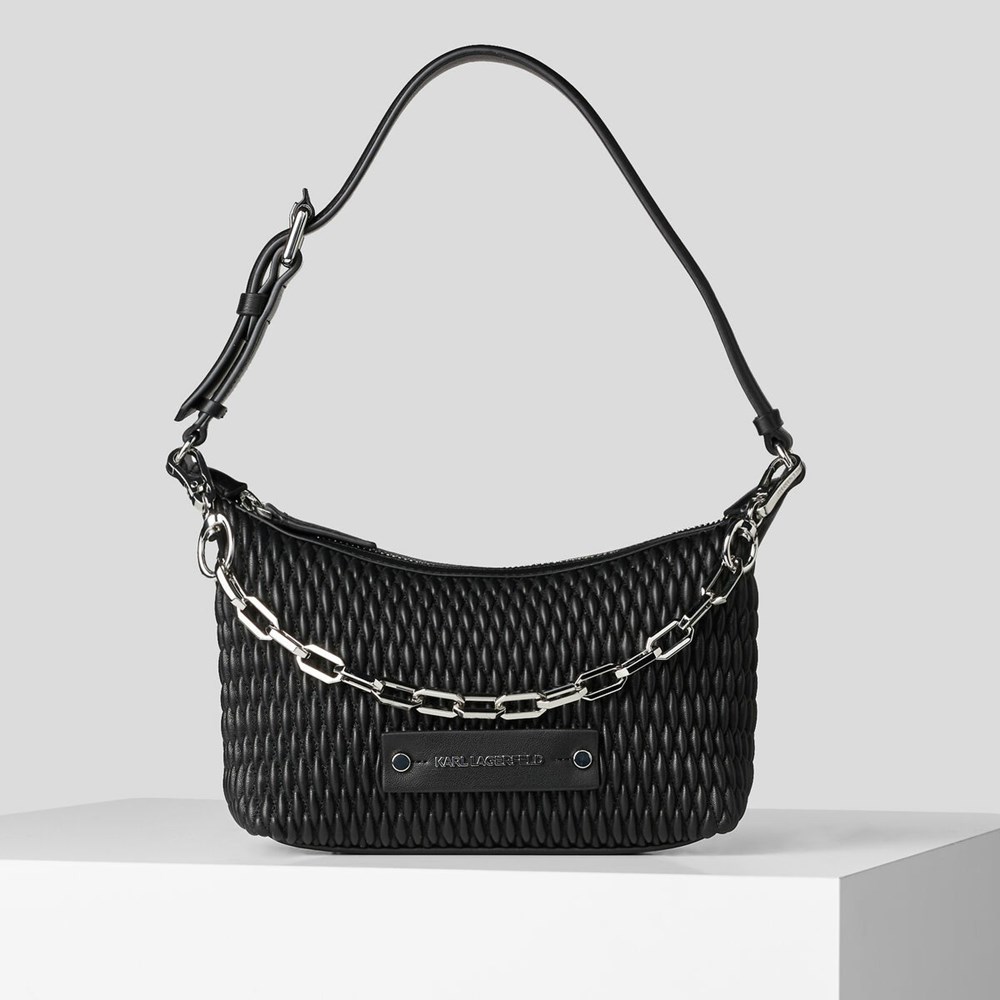 Black Women\'s Karl Lagerfeld K/Kushion Quilted Baguette Bag | TH827ESLF