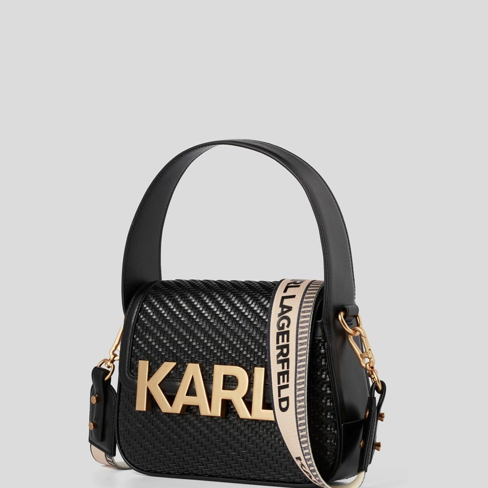 Black Women's Karl Lagerfeld K/Letters Woven Crossbody Bags | TH061ESJH