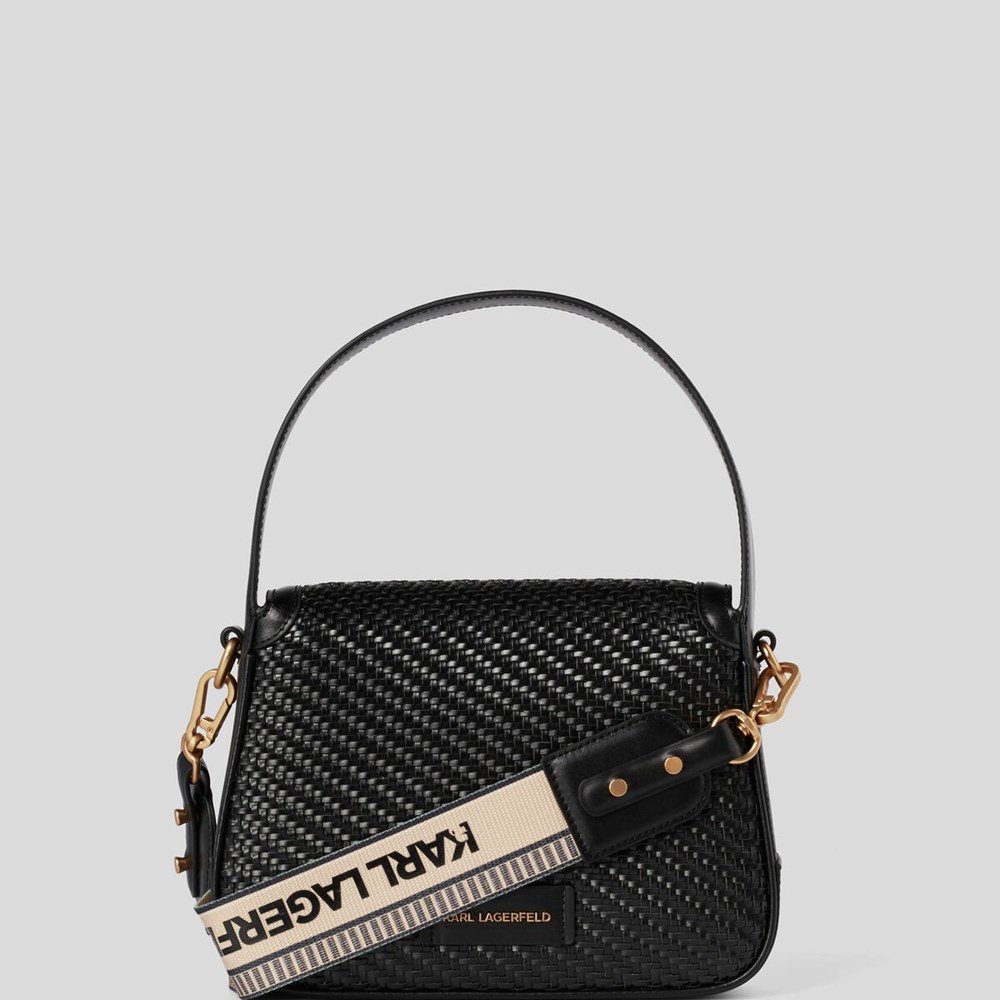 Black Women's Karl Lagerfeld K/Letters Woven Crossbody Bags | TH061ESJH