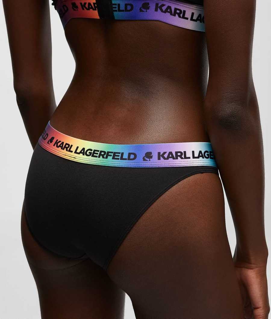 Black Women's Karl Lagerfeld K/Love Logo Briefs Underwear | TH075NECL