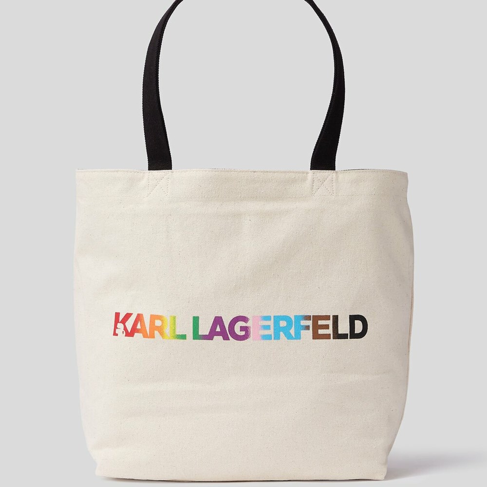 Black Women's Karl Lagerfeld K/Love Reversible Canvas Tote Bags | TH704NRYX