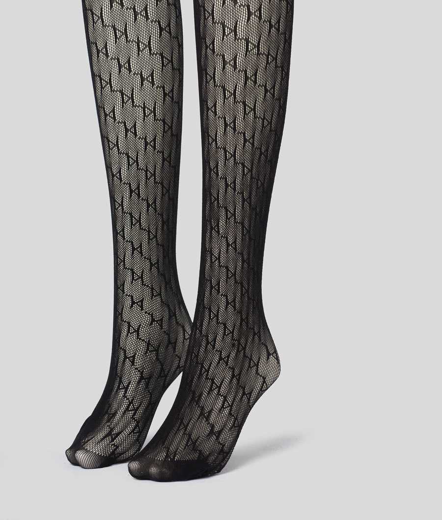 Black Women's Karl Lagerfeld K/Monogram Tights Underwear | TH972QEAM