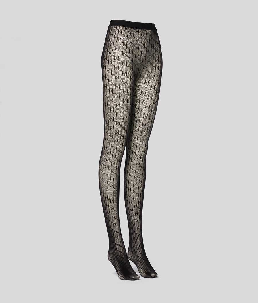 Black Women\'s Karl Lagerfeld K/Monogram Tights Underwear | TH972QEAM