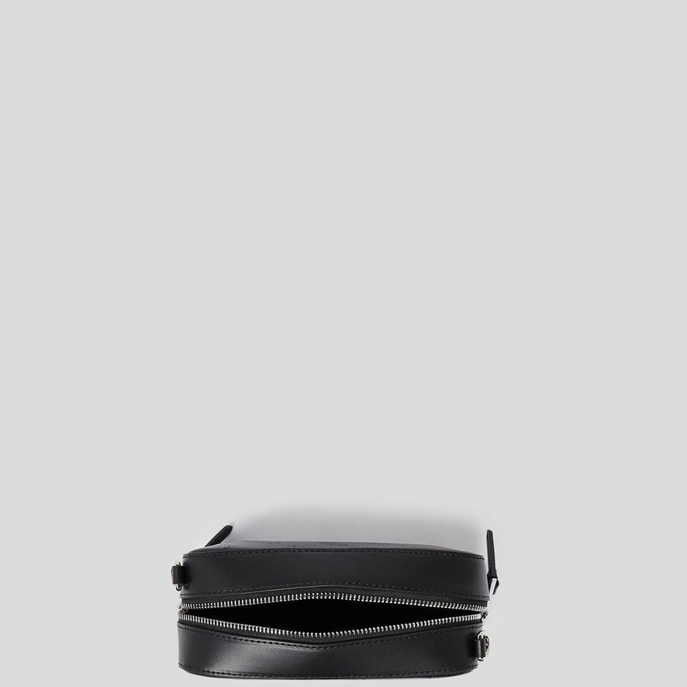 Black Women's Karl Lagerfeld K/Punched Logo Camera Bag | TH492JPCD