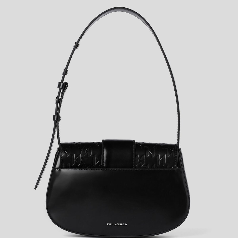 Black Women's Karl Lagerfeld K/Saddle Monogram-embossed Shoulder Bags | TH054GFSM