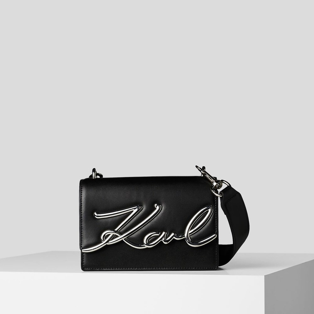 Black Women\'s Karl Lagerfeld K/Signature Small Shoulder Bags | TH406KPHC