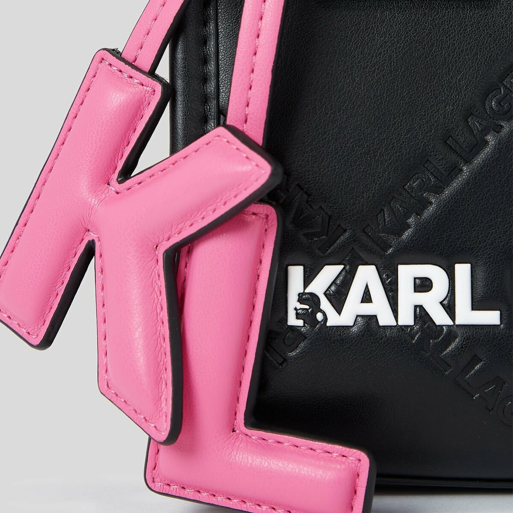 Black Women's Karl Lagerfeld K/Skuare Embossed Small Tote Bags | TH153YCUN
