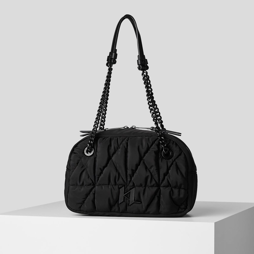 Black Women\'s Karl Lagerfeld K/Studio Nylon Bowling Bag | TH249QTWV