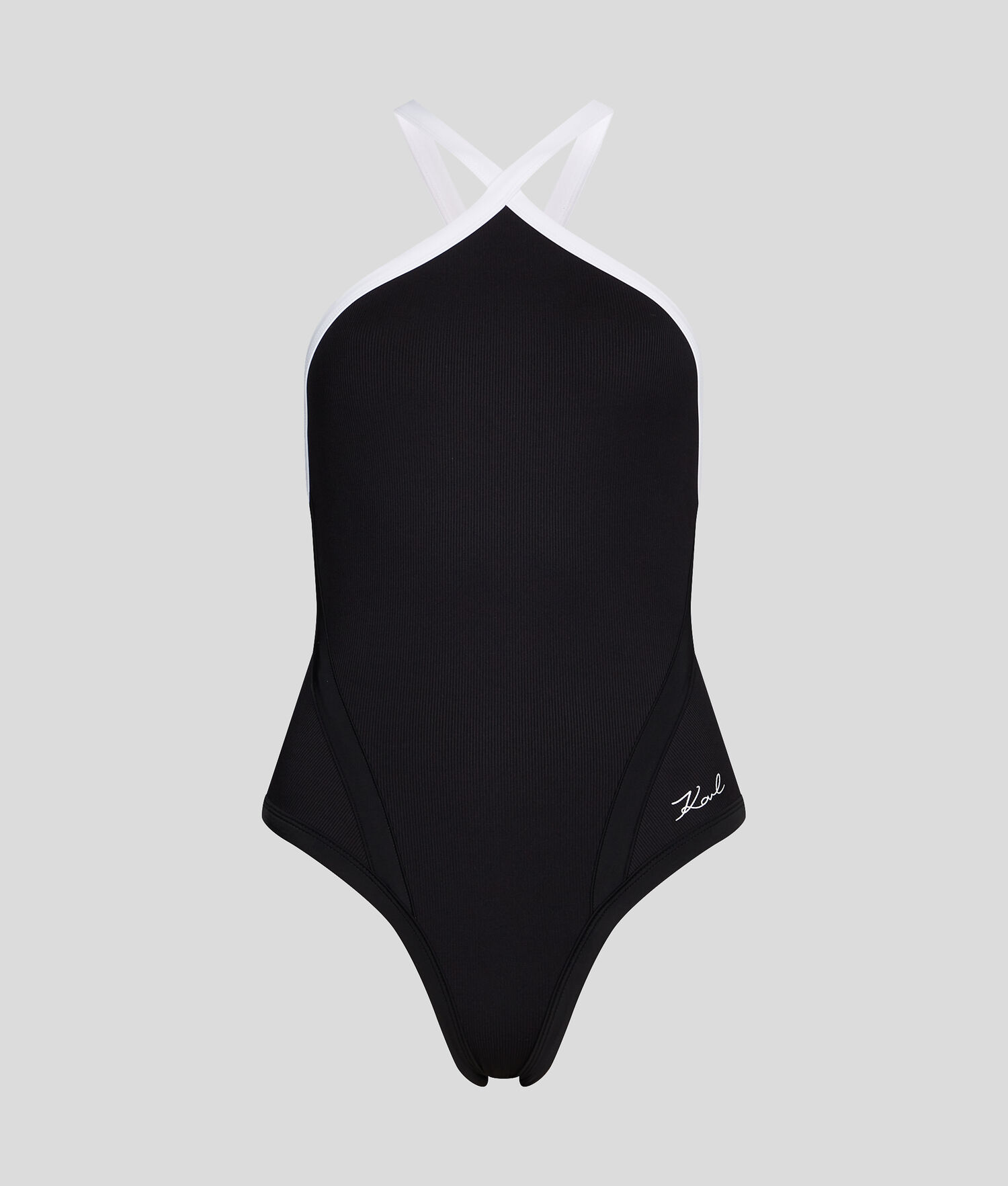 Black Women's Karl Lagerfeld Karl Dna Halter Neck Swimsuits Beachwear | TH846PYKX