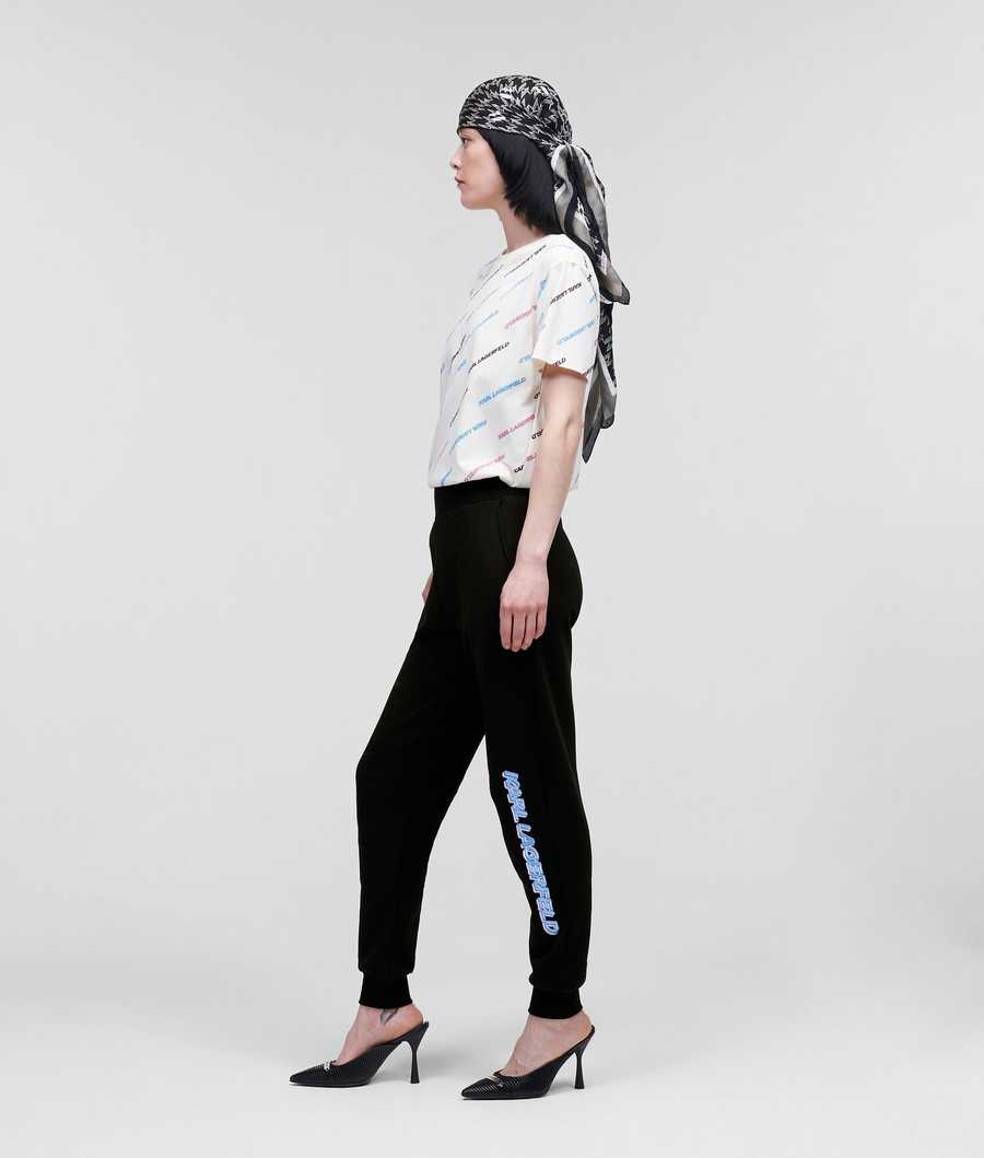 Black Women's Karl Lagerfeld Karl Future Logo Sweatpants | TH706IQGU