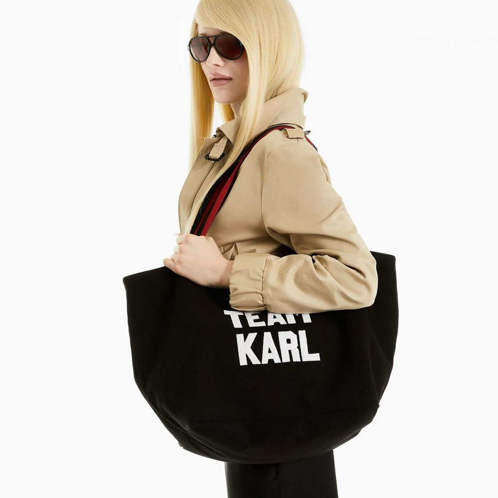 Black Women's Karl Lagerfeld Karl Lagerfeld X Alled-martinez Team Karl Tote Bags | TH791KBPD