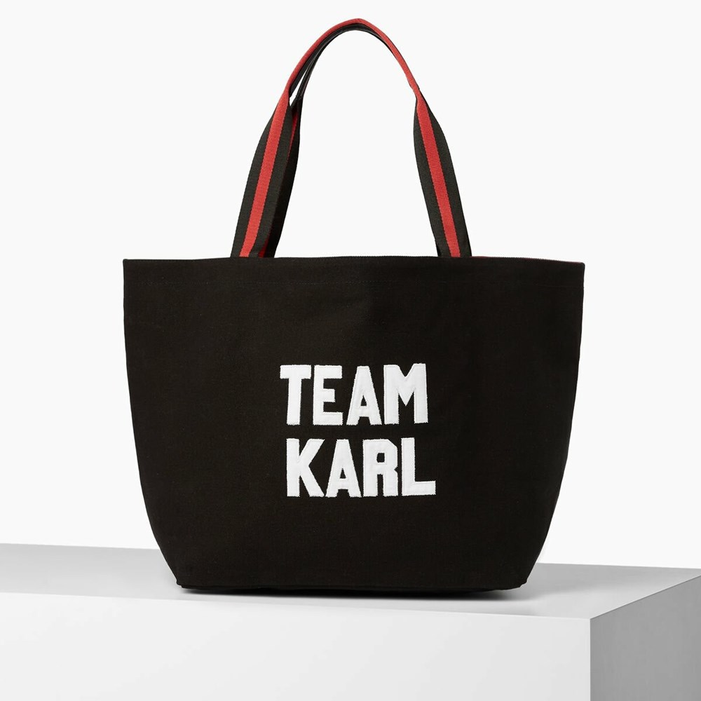 Black Women\'s Karl Lagerfeld Karl Lagerfeld X Alled-martinez Team Karl Tote Bags | TH791KBPD