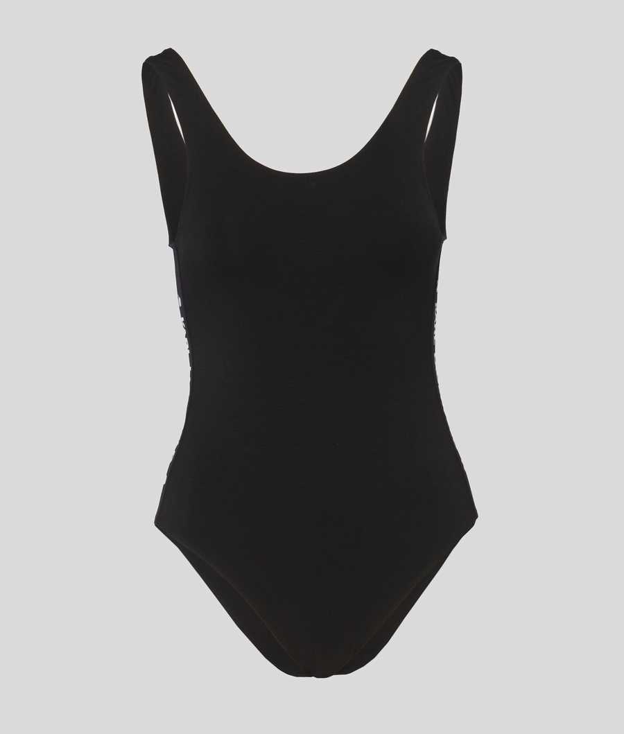 Black Women's Karl Lagerfeld Karl Logo Bodysuit Underwear | TH419ZLRY