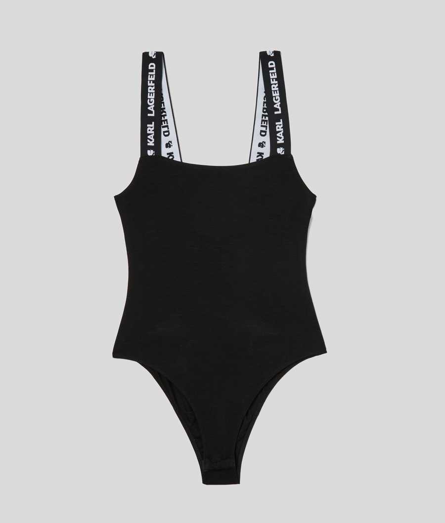 Black Women's Karl Lagerfeld Karl Logo Bodysuit Underwear | TH928NTBQ