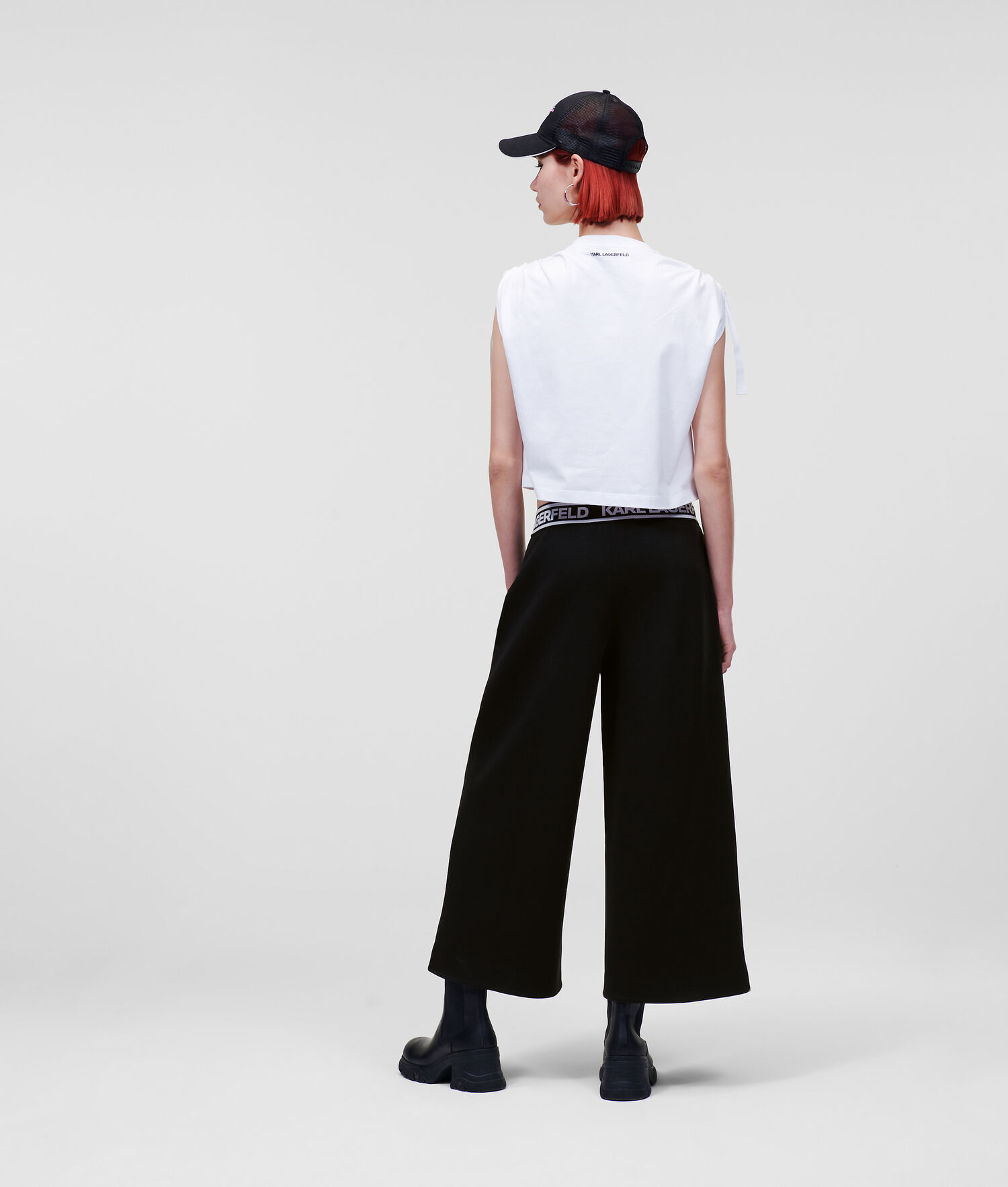 Black Women's Karl Lagerfeld Karl Logo Culottes Pants | TH470WGRJ