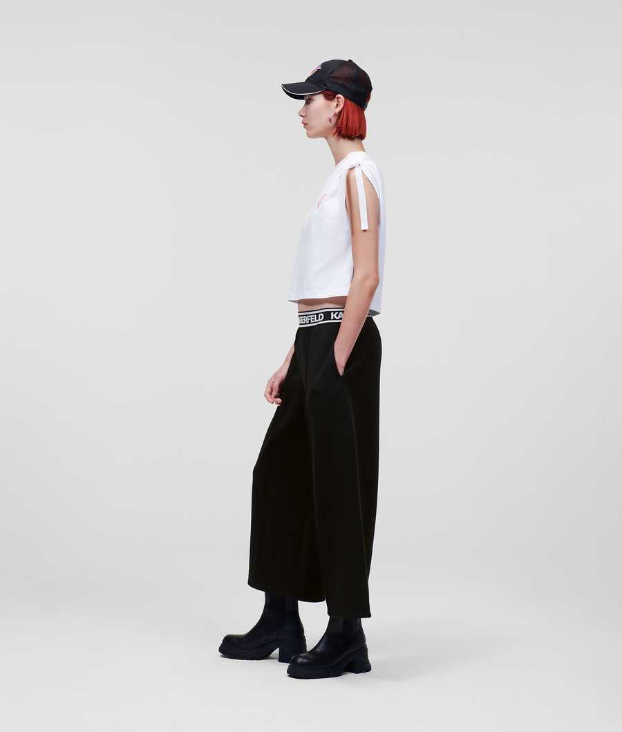 Black Women's Karl Lagerfeld Karl Logo Culottes Pants | TH470WGRJ