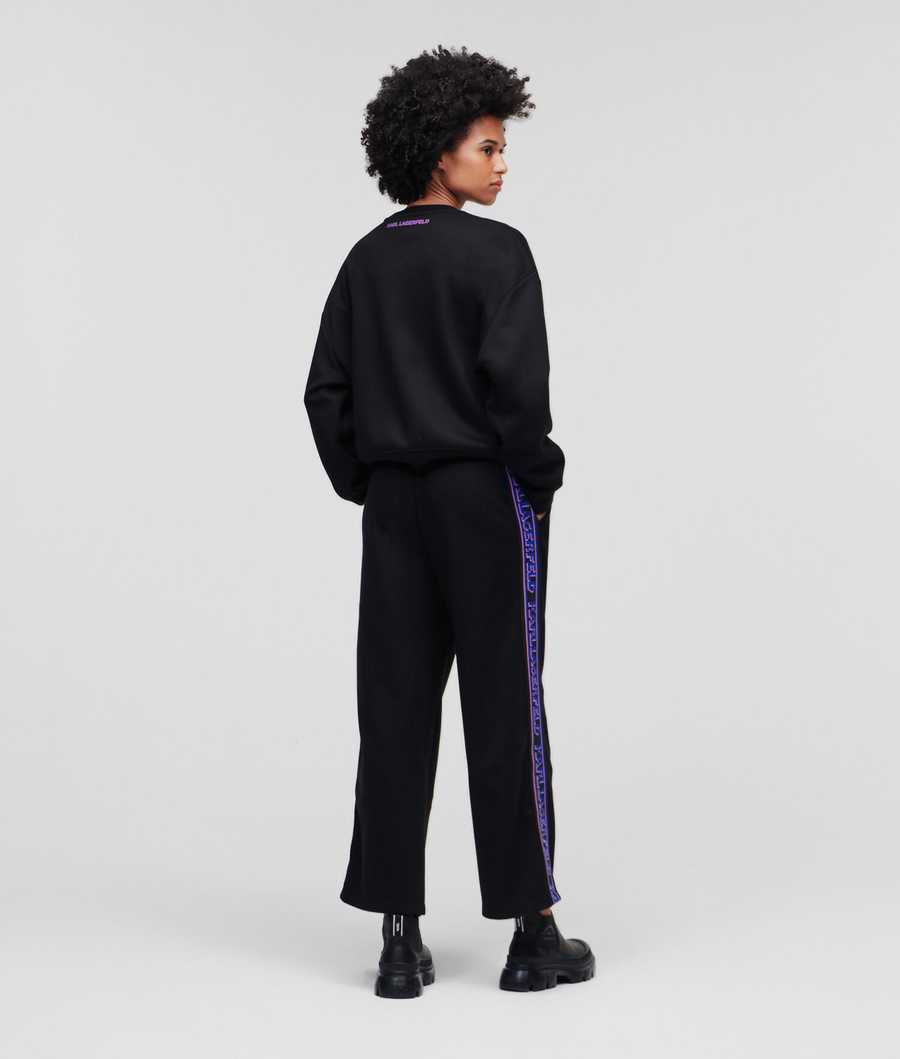 Black Women's Karl Lagerfeld Karl Logo Culotte Sweatpants | TH568PLRM