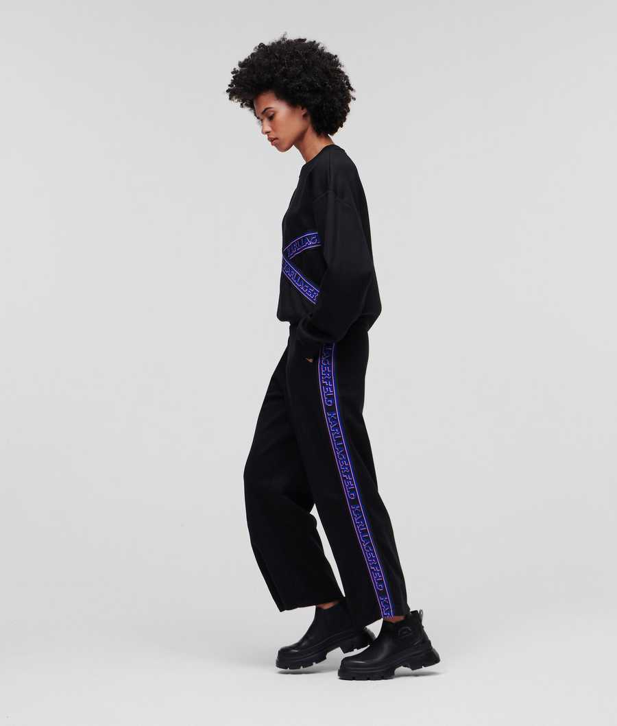 Black Women's Karl Lagerfeld Karl Logo Culotte Sweatpants | TH568PLRM