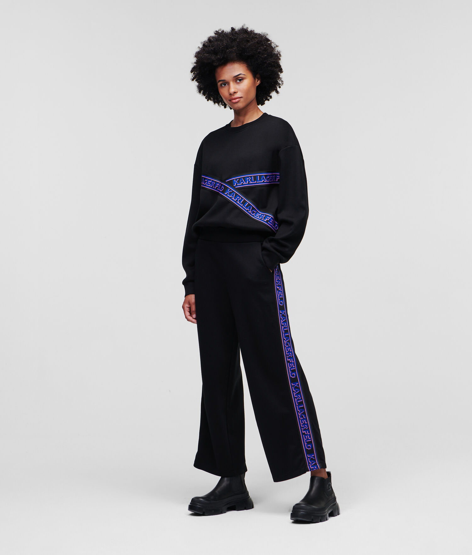 Black Women\'s Karl Lagerfeld Karl Logo Culotte Sweatpants | TH568PLRM