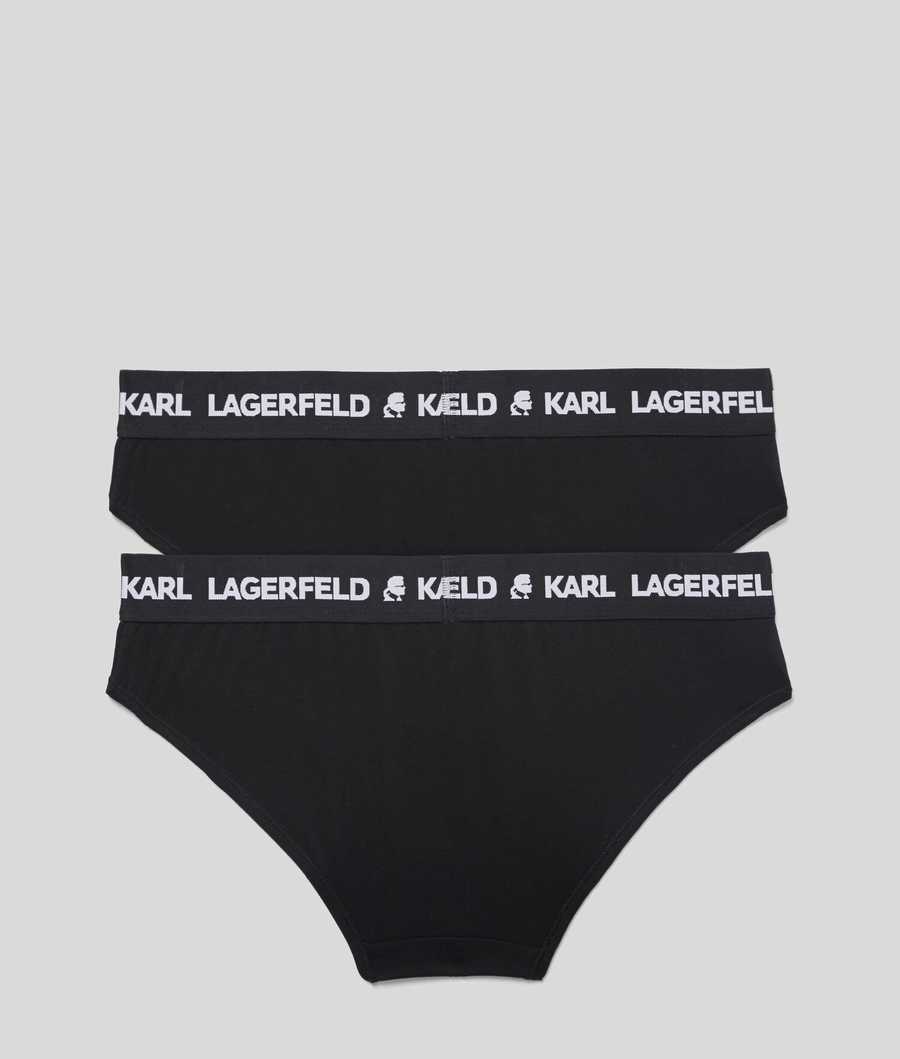 Black Women's Karl Lagerfeld Karl Logo Hipster Briefs - 2 Pack Underwear | TH850YFRP