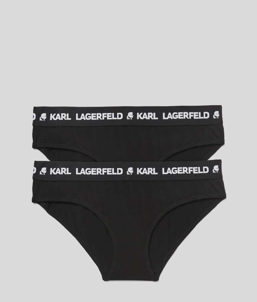 Black Women\'s Karl Lagerfeld Karl Logo Hipster Briefs - 2 Pack Underwear | TH850YFRP