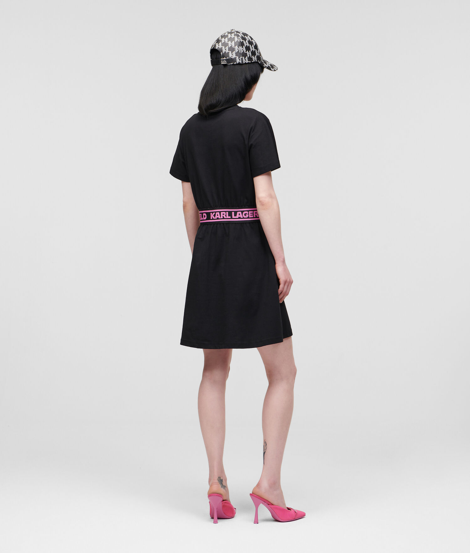 Black Women's Karl Lagerfeld Karl Logo Jersey Dresses | TH256ICBQ