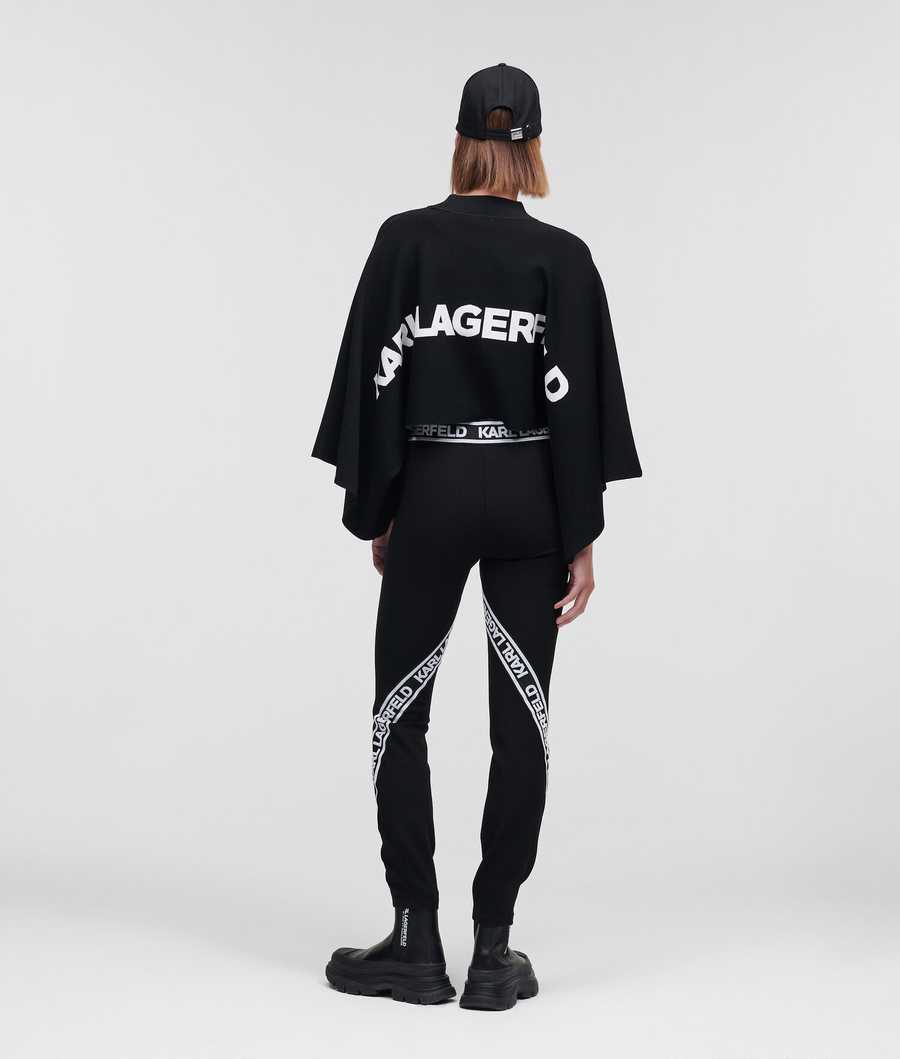 Black Women's Karl Lagerfeld Karl Logo Punto Legging Pants | TH172RWCX